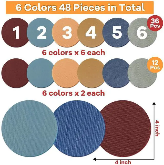 Alt view image 2 of 6 - 48Pcs 4" Carpet Spots for Classroom with Numbers Sit Spots for Carpet Sitting Spots Circle Dots Carpet Markers Floor Dots for Classroom Rug Preschool Elementary Kindergarten Supplies for Teachers Kids