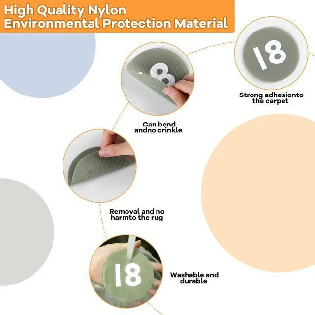 Alt view image 4 of 6 - 48Pcs 4" Carpet Spots for Classroom with Numbers Sit Spots for Carpet Sitting Spots Circle Dots Carpet Markers Floor Dots for Classroom Rug Preschool Elementary Kindergarten Supplies for Teachers Kids