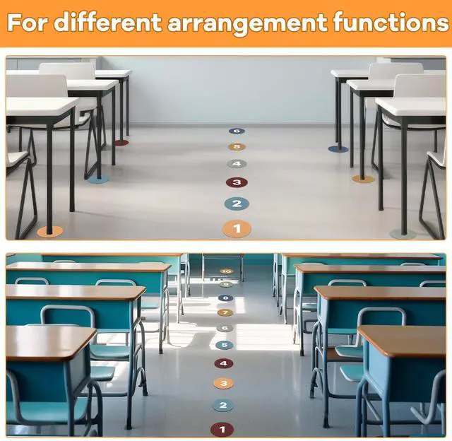 Alt view image 5 of 6 - 48Pcs 4" Carpet Spots for Classroom with Numbers Sit Spots for Carpet Sitting Spots Circle Dots Carpet Markers Floor Dots for Classroom Rug Preschool Elementary Kindergarten Supplies for Teachers Kids