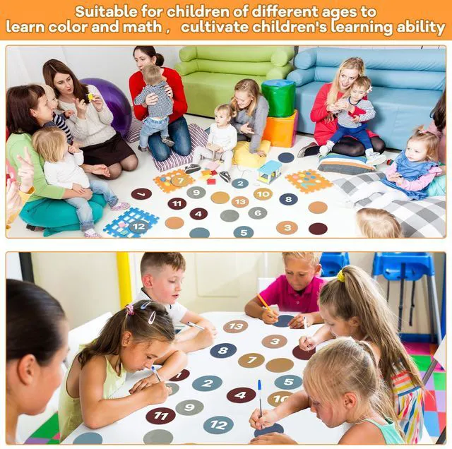 Alt view image 6 of 6 - 48Pcs 4" Carpet Spots for Classroom with Numbers Sit Spots for Carpet Sitting Spots Circle Dots Carpet Markers Floor Dots for Classroom Rug Preschool Elementary Kindergarten Supplies for Teachers Kids