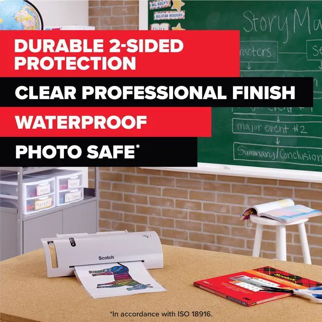 Alt view image 3 of 7 - Bundle of Thermal Laminator, Ready in 1 Min, Never Jam Tech, 9 in, Incl 2 Pouches (TL909X-EF) + Thermal Laminating Pouches, 50 Ct, 3 mil., Fits Letter Sized (8.9 in. × 11.4 in.) Paper