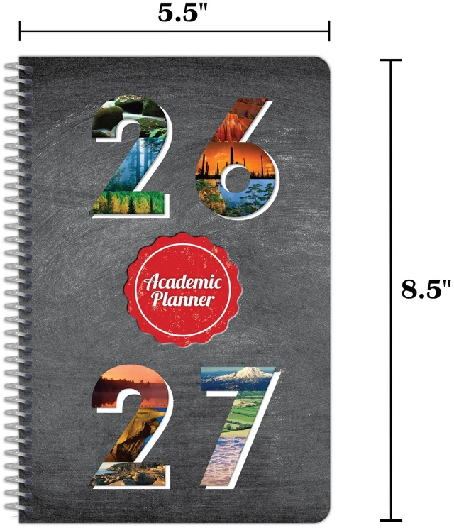 Alt view image 5 of 7 - Small Student Agenda for Middle, High, Steamboat, 5.5" x 8.5" July 2026 - June 2027, Homework Planner, Monthly & Weekly Kids Planner, Spiral Bound Student Planner with SDB Plus