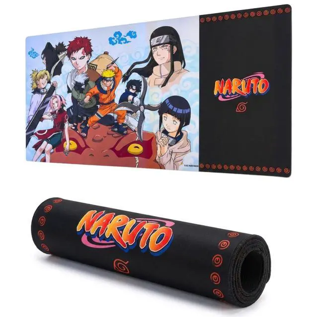Main image of Naruto Large Gaming Mouse Pad 31"x15" XL Computer Desk Mat, Anime Keyboard Oversized 31x15in Naruto anime gaming mouse pad, smooth fabric top, stitched edges, non-slip rubber base