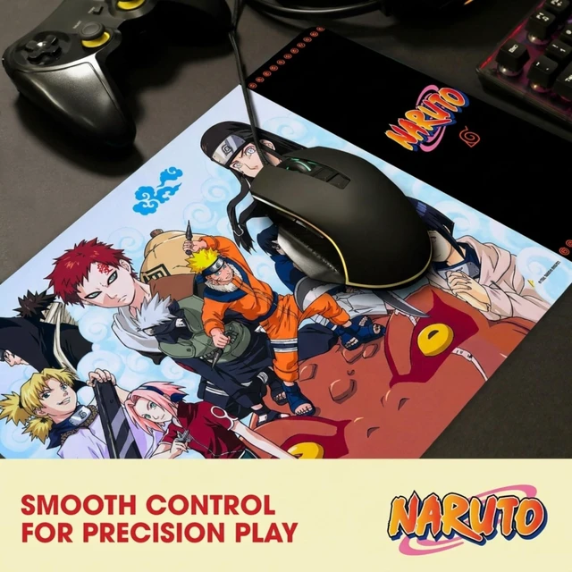 Alt view image 4 of 7 - Naruto Large Gaming Mouse Pad 31"x15" XL Computer Desk Mat, Anime Keyboard Oversized 31x15in Naruto anime gaming mouse pad, smooth fabric top, stitched edges, non-slip rubber base