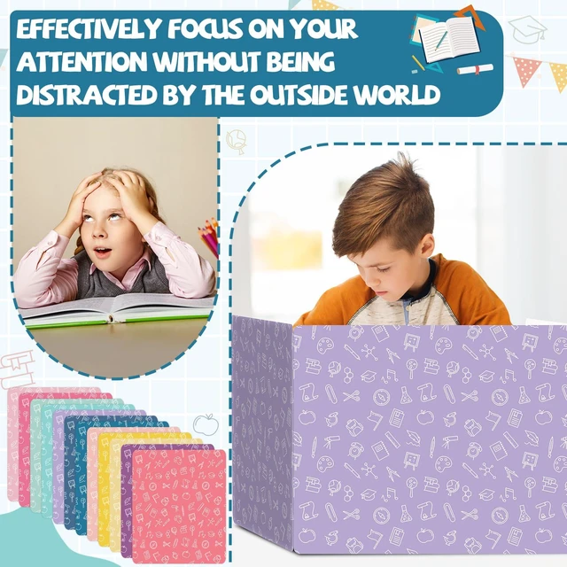 Alt view image 4 of 7 - 12 Pack Privacy Shields for Student Colorful Motivational Desk Dividers Durable Privacy Folders Testing Divider Shield Study Board Panel Partition for Classroom Teacher Back to School Supplies