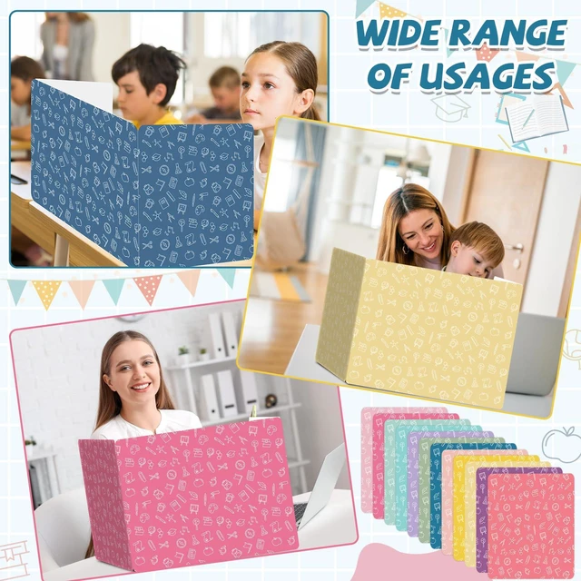 Alt view image 6 of 7 - 12 Pack Privacy Shields for Student Colorful Motivational Desk Dividers Durable Privacy Folders Testing Divider Shield Study Board Panel Partition for Classroom Teacher Back to School Supplies