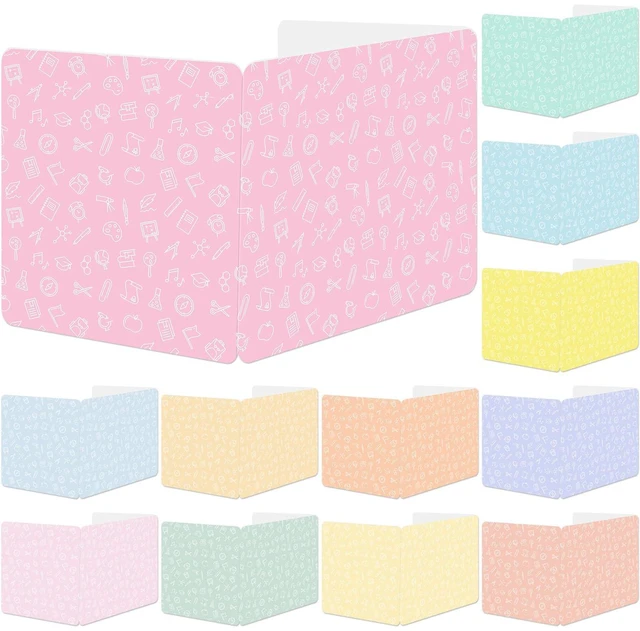 Main image of 12 Pack Privacy Shields for Student in 12 Pastel Colors Desk Dividers Durable Privacy Folders Testing Dividers Shield Study Boards Panel Partition for Classroom Teacher Back to School Supplies