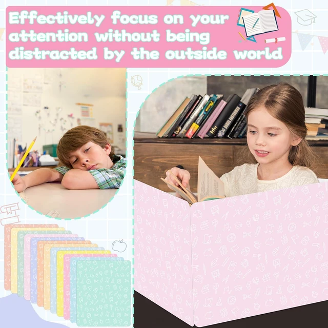Alt view image 4 of 7 - 12 Pack Privacy Shields for Student in 12 Pastel Colors Desk Dividers Durable Privacy Folders Testing Dividers Shield Study Boards Panel Partition for Classroom Teacher Back to School Supplies