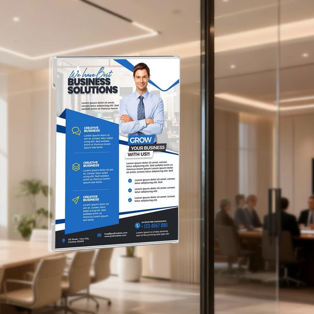 Alt view image 3 of 7 - 20 Pack Acrylic Sign Holder 8.5 x 11 Wall Mount, Clear Wall Signs Photo Menu Flyer Display Holders, Plastic Paper Picture Acrylic Frames for Office Home Restaurant Business Store (with Adhesive Tape)