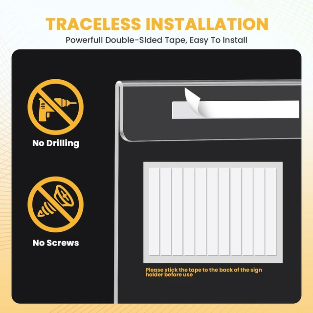 Alt view image 4 of 7 - 20 Pack Acrylic Sign Holder 8.5 x 11 Wall Mount, Clear Wall Signs Photo Menu Flyer Display Holders, Plastic Paper Picture Acrylic Frames for Office Home Restaurant Business Store (with Adhesive Tape)