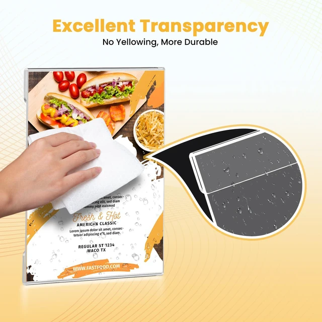 Alt view image 6 of 7 - 20 Pack Acrylic Sign Holder 8.5 x 11 Wall Mount, Clear Wall Signs Photo Menu Flyer Display Holders, Plastic Paper Picture Acrylic Frames for Office Home Restaurant Business Store (with Adhesive Tape)