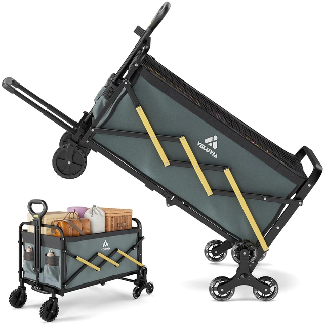 Main image of Stairs Climbing Cart with Triangular Wheels,2 in 1 Folding Utility Cart