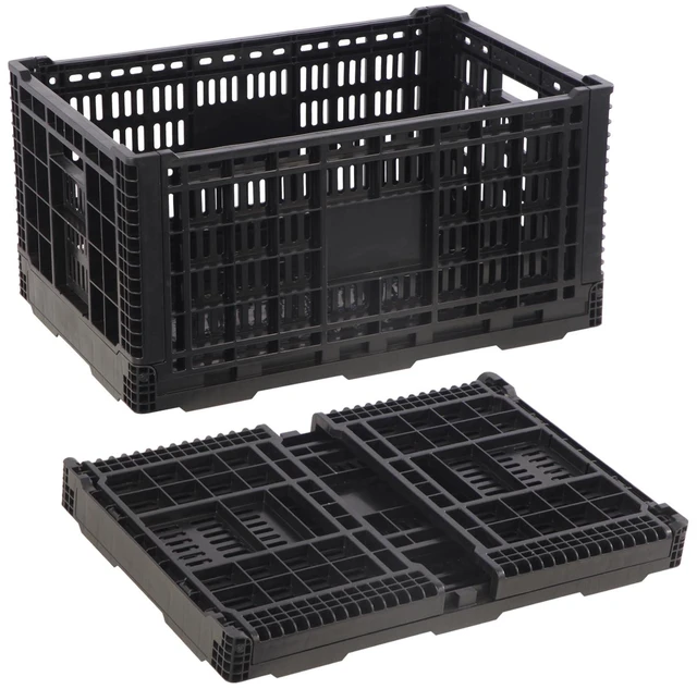Main image of 72L Collapsible Milk Crate with Handles, Large Plastic Crate, Heavy Duty Folding Storage Crates for Home Organizing, Tools, Books, Camping & Transport