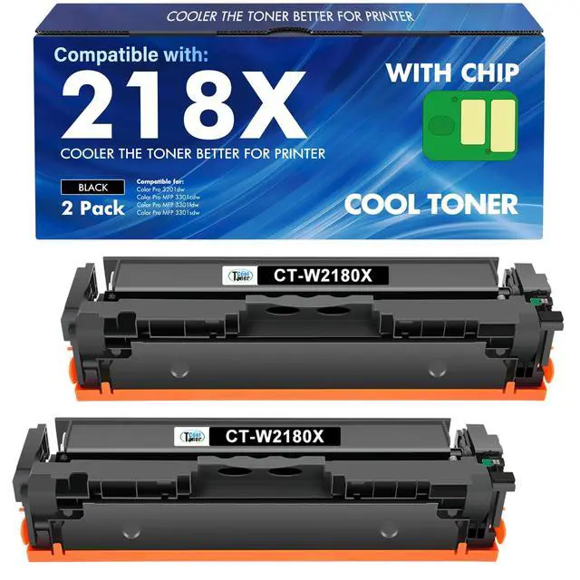 Main image of 218X 218A Black Toner for HP W2180X Black Toner Cartridge High Yield 2 Pack Compatible Replacement for HP Color LaserJet Pro MFP 3301fdw 3301sdw 3301cdw 3201dw 3301 3201 Printer Ink Set High Yield
