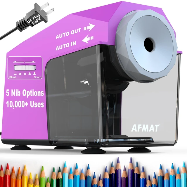 Main image of Electric Pencil Sharpener, Fast & Hands-Free, 10K+ Uses, 5 Nibs, Fully Automatic Pencil Sharpener for Classroom, Heavy Duty Sharpeners for No.2/Jumbo/Colored Pencils (6.5-10.5mm) US Plug(120V)