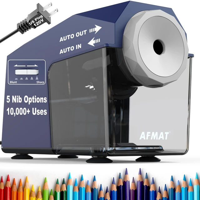 Main image of Electric Pencil Sharpener, Fast & Hands-Free, 10K+ Uses, 5 Nibs, Fully Automatic Pencil Sharpener for Classroom, Heavy Duty Sharpeners for No.2/Jumbo/Colored Pencils (6.5-10.5mm) US Plug(120V)