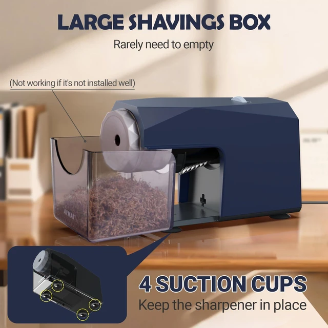 Alt view image 7 of 7 - Electric Pencil Sharpener, Fast & Hands-Free, 10K+ Uses, 5 Nibs, Fully Automatic Pencil Sharpener for Classroom, Heavy Duty Sharpeners for No.2/Jumbo/Colored Pencils (6.5-10.5mm) US Plug(120V)
