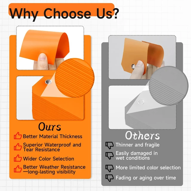 Alt view image 4 of 7 - AmazonBasics 100pc Plastic Shipping Tags - BrieFcase Wires, Blank with Reinforcement Hole, Orange, 6 1/4" x 3 1/8" Durable Waterproof Hang Tags