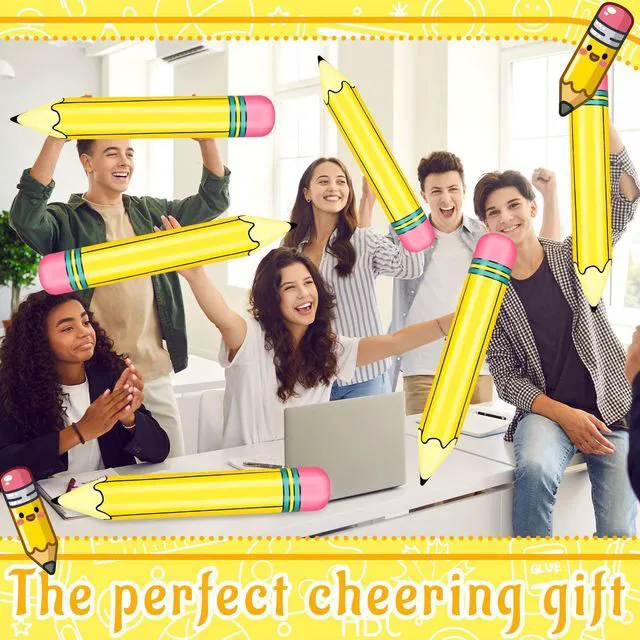 Alt view image 7 of 7 - 12 Pcs 27 Inch Giant Large Inflatable Pencil Back to School Graduation Decor Hanging Inflatable Pencil Classroom Decoration for Back to School Classroom Garden Room Birthday Party Decorations