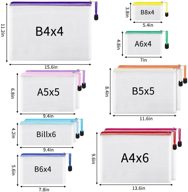 Alt view image 3 of 6 - 38pcs Mesh Zipper Pouch, Waterproof Zipper Bags, 8 Sizes Plastic Travel Pouch, 12 Colors, Multipurpose for Board Game, Travel Storage, Office Appliances, Home Organize