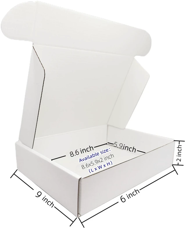 Alt view image 2 of 6 - Small White Box 9 x 6 x 2 Inch Shipping Boxes 50 Pack for Packaging,Packing,Mailers Storage, Small Business, Moving, Supplies,Recyclable Corrugated,Quick Fold,Tab Locking