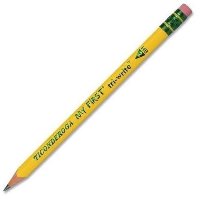 Alt view image 3 of 6 - My First Tri-Write Wood-Cased Pencils, Unsharpened #2 HB Soft, With Erasers, Yellow, 36 Count, Easy To Hold, For Small Hands