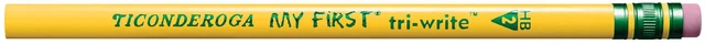 Alt view image 4 of 6 - My First Tri-Write Wood-Cased Pencils, Unsharpened #2 HB Soft, With Erasers, Yellow, 36 Count, Easy To Hold, For Small Hands