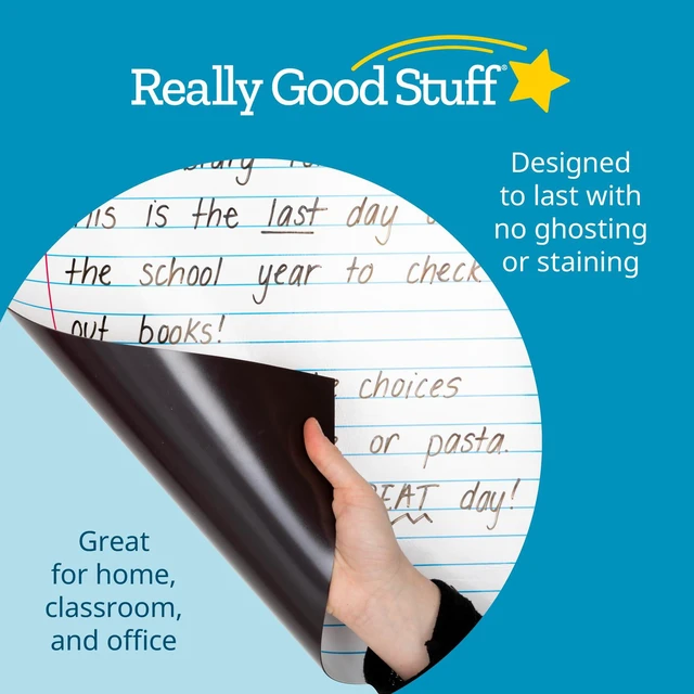 Alt view image 5 of 7 - Jumbo Dry-Erase Magnetic Notebook Page, 1 Sheet 17" x 22", for Whiteboard or Fridge, Classroom Essentials & Must Have, Home, School, & Office, Ages 8+, Grades 3+
