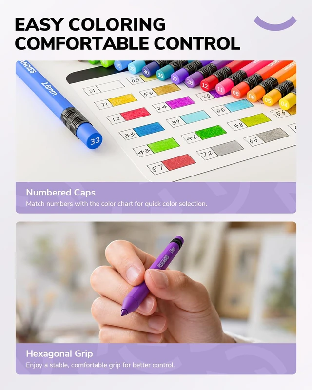 Alt view image 3 of 7 - Colored Mechanical Pencils with Coloring Book 36 Colors Refillable 2.6mm Thick Lead, Pencil Case & Sharpener, No Sharpening, Art Supplies Kit for Coloring, Sketching & Crafts