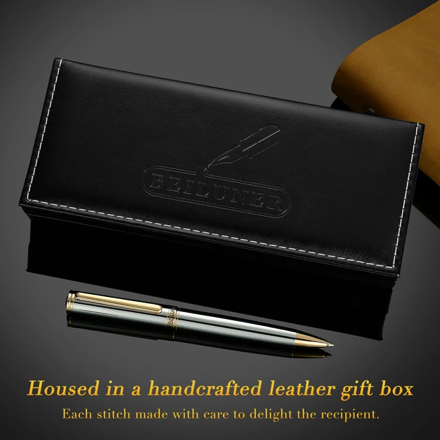 Alt view image 5 of 7 - Silver Gold Gel Pen - Luxury Featuring sophisticated chrome finishes, with 24K Gold Accents, Best Pen Gift Set for Men & Women, Business Signature, Executive, Office Retractable Pens