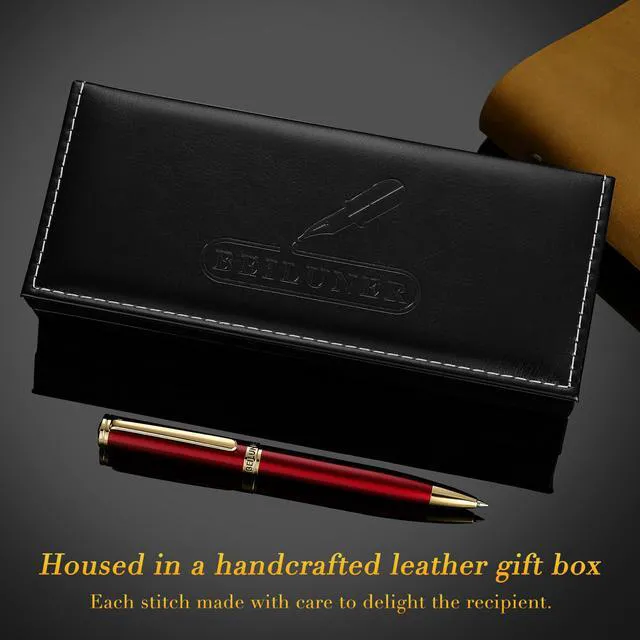 Alt view image 5 of 7 - Red Lacquer Gel Pen With 24K Gold Finish, Retractable Pens, Gift Pen Set, Professional, Elegant, Writing, Executive, Office, Nice Fancy Designer, Perfect for Men and Women