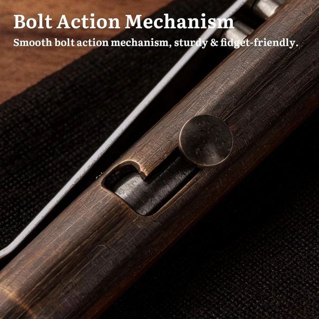 Alt view image 5 of 7 - Stainless Steel Bolt Action Pen,Retro Black Weighted Metal Body Supports Steady Writing, with Refillable Design for Office Notes, Signatures, and Daily Carry