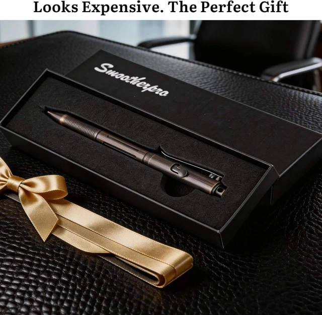 Alt view image 7 of 7 - Stainless Steel Bolt Action Pen,Retro Black Weighted Metal Body Supports Steady Writing, with Refillable Design for Office Notes, Signatures, and Daily Carry