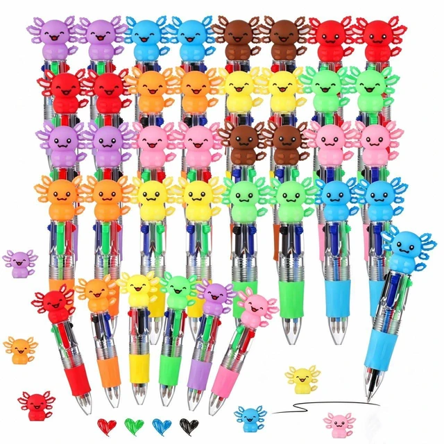 Main image of 48 Pcs Axolotl Pens for Students, 4-in-1 Cute Pen Gifts Prize Gifts for Classroom, Smooth Writing, Retractable Design for Back to School Supplies Goodie Bags Stuffers