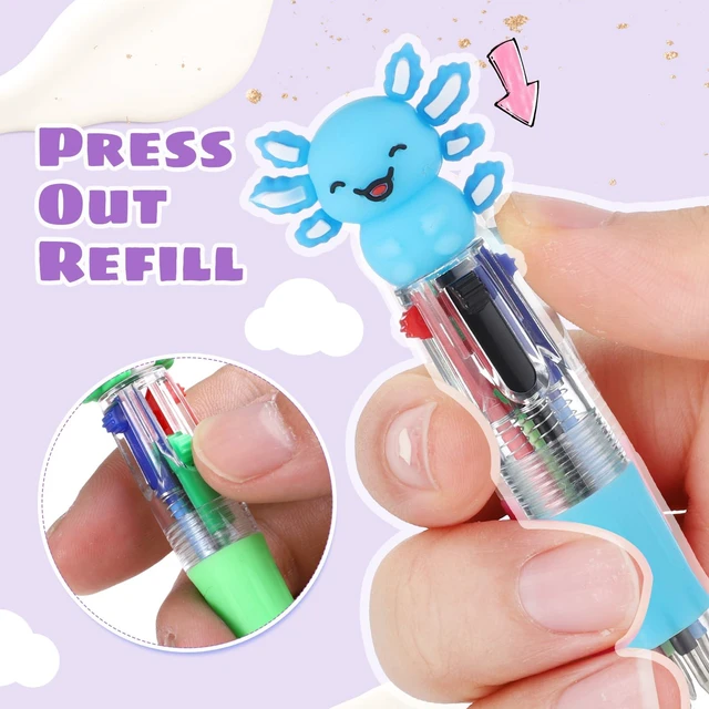 Alt view image 4 of 7 - 48 Pcs Axolotl Pens for Students, 4-in-1 Cute Pen Gifts Prize Gifts for Classroom, Smooth Writing, Retractable Design for Back to School Supplies Goodie Bags Stuffers