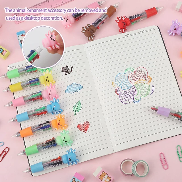 Alt view image 5 of 7 - 48 Pcs Axolotl Pens for Students, 4-in-1 Cute Pen Gifts Prize Gifts for Classroom, Smooth Writing, Retractable Design for Back to School Supplies Goodie Bags Stuffers