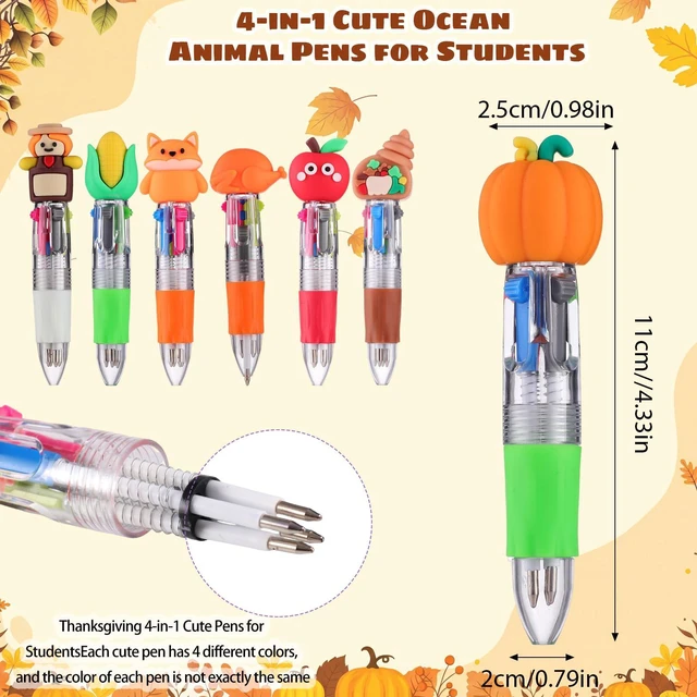 Alt view image 2 of 7 - 48 Packs Multicolor Pen in One Ballpoint Pens Bulk for Birthday Children's Party Classroom (Autumn)