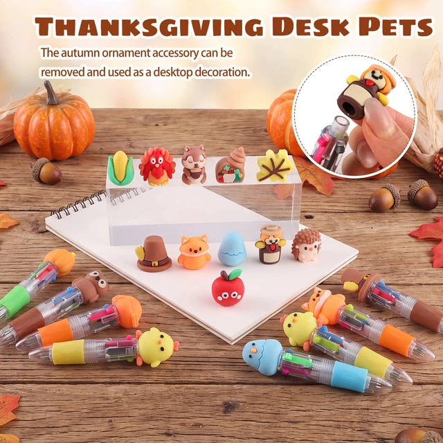 Alt view image 5 of 7 - 48 Packs Multicolor Pen in One Ballpoint Pens Bulk for Birthday Children's Party Classroom (Autumn)