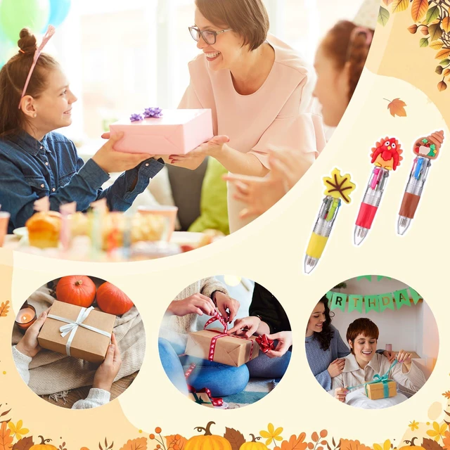 Alt view image 7 of 7 - 48 Packs Multicolor Pen in One Ballpoint Pens Bulk for Birthday Children's Party Classroom (Autumn)