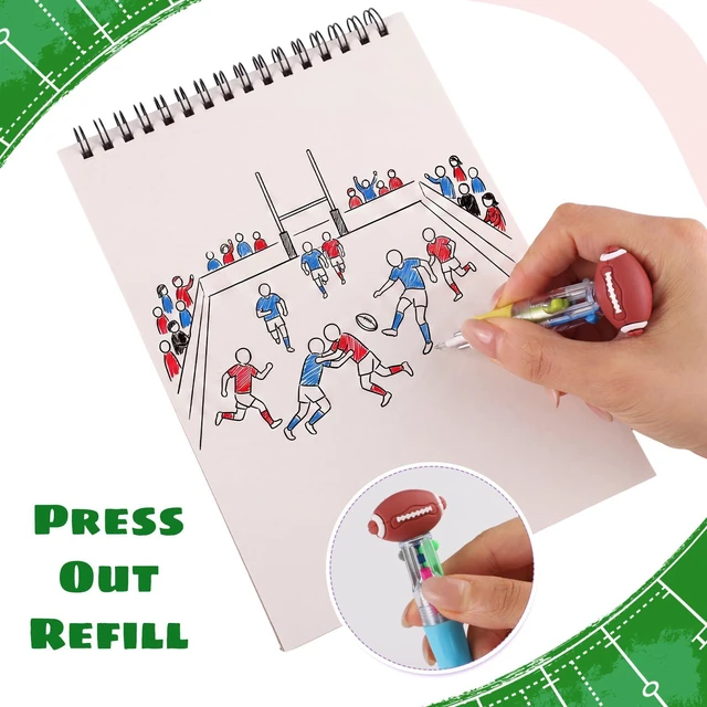 Alt view image 4 of 7 - 48 Pcs Football Pens, Fun Multicolor Pens Gifts for Football Game Pens for kids, 4-in-1 Fun Pen, Prize Gifts for classroom, Birthday Party Favors