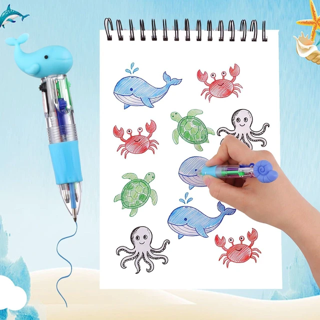 Alt view image 4 of 7 - 48 Pcs Ocean Pens for Students, 4-in-1 Cute Pen Gifts Prize Gifts for Classroom, Smooth Writing, Retractable Design for Back to School Supplies Goodie Bags Stuffers