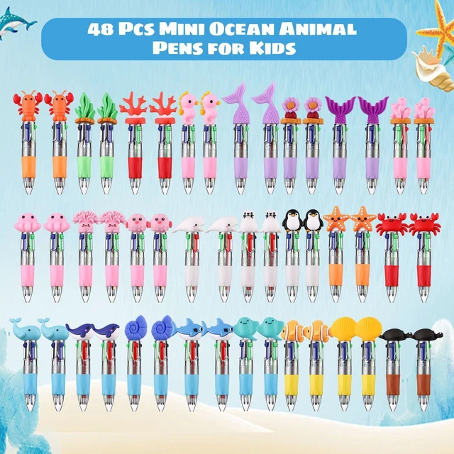 Alt view image 3 of 7 - 48 Pcs Ocean Pens for Students, 4-in-1 Cute Pen Gifts Prize Gifts for Classroom, Smooth Writing, Retractable Design for Back to School Supplies Goodie Bags Stuffers