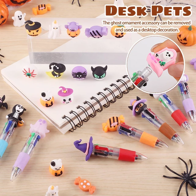 Alt view image 5 of 7 - 48 Pcs Halloween Pens, Fun Multicolor Pens Gifts for Classroom Halloween Goodie Bags Stuffer, Fun Pens Party Favors for Kids, Prize Gifts, Retractable Design for School Office