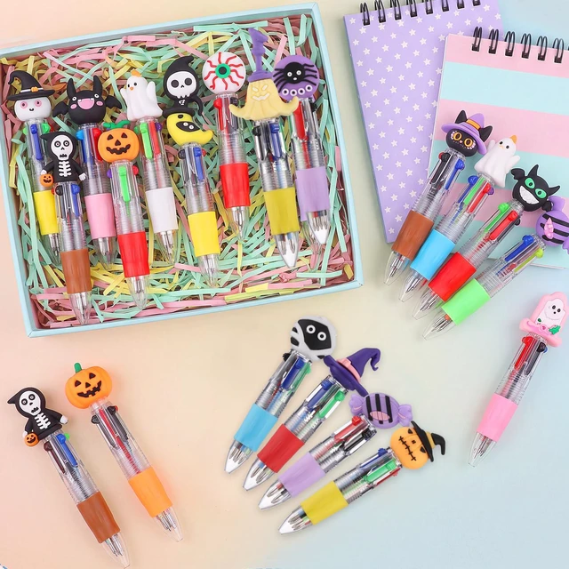 Alt view image 6 of 7 - 48 Pcs Halloween Pens, Fun Multicolor Pens Gifts for Classroom Halloween Goodie Bags Stuffer, Fun Pens Party Favors for Kids, Prize Gifts, Retractable Design for School Office