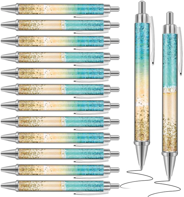 Main image of 24 Pcs Beach Teal Pens Bulk Ocean Party Favor Summer Teacher Gift Teachers Pens Bulk for Ocean Summer Cruise Gifts Nautical Party Favors Beachy Coastal School Office Staff Supplies
