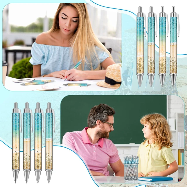 Alt view image 5 of 6 - 24 Pcs Beach Teal Pens Bulk Ocean Party Favor Summer Teacher Gift Teachers Pens Bulk for Ocean Summer Cruise Gifts Nautical Party Favors Beachy Coastal School Office Staff Supplies