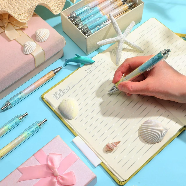 Alt view image 4 of 6 - 24 Pcs Beach Teal Pens Bulk Ocean Party Favor Summer Teacher Gift Teachers Pens Bulk for Ocean Summer Cruise Gifts Nautical Party Favors Beachy Coastal School Office Staff Supplies