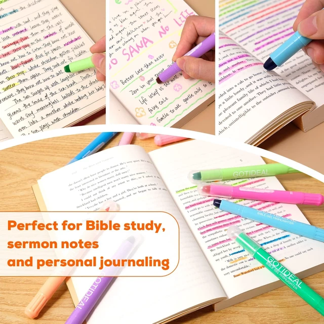 Alt view image 6 of 7 - Bible Highlighters, 36 Pack Assorted Colors Gel Highlighters Pens Set, Wax Bible Markers for Study Journaling School Book Supplies