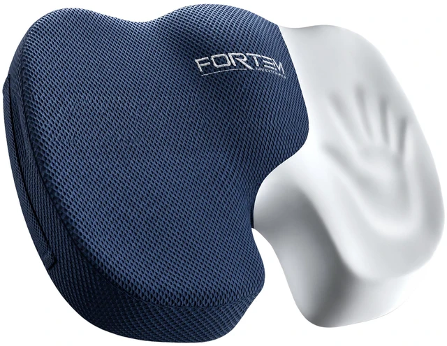 Main image of Seat Cushion, Office Chair Cushion for Tailbone Sciatica Pain Relief Memory Foam Pillow for Car | Ergonomic Design | Washable Cover | Non Slip | Blue