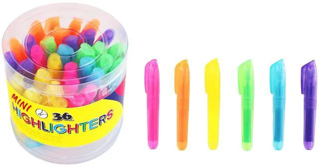 Main image of 36Pcs Mini Highlighters, Assorted Colors, 3.5'' Colored Highlighters, Chisel Tip, Highlighter Markers, Highlighter Pens